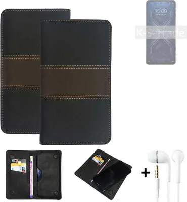 Produktbild von K-S-Trade Handyhülle + Kopfhörer kompatibel mit Xiaomi Black Shark 4 Pro Schutzhülle Walletcase Bookstyle Tasche Schutz Case Hülle Wallet Cover