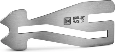Produktbild von FABACH 1 x Trolley Master Stainless Steel Series - Edelstahl Einkaufswagenlöser Schlüsselanhänger für ALLE Einkaufswagen - Einkaufswagenchip Schlüsselanhänger öffnet Frontlader- und Seitenschubfach