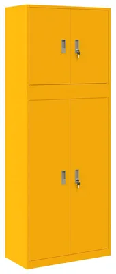 Obrázek produktu pro vidaXL Úložná skříň, 2 kusy, hořčicově žlutá, 80 x 40 x 210 cm, ocel
