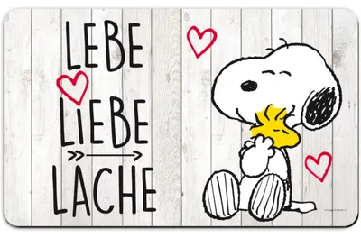 Produktbild von The Peanuts Brettchen Snoopy – Lebe Liebe Lache Frühstücksbrettchen Schneidebrettchen aus Resopal