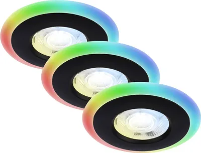 Produktbild von Di-Ka LED Einbauleuchte Skill Color 3er Set schwarz Ø 8,4 cm 5 W dimmbar
