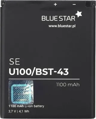 Zdjęcie produktu dla Bateria Bluestar kompatybilna z Sony Ericsson U100 Yari 1100mAh 3,7V Li-lon bateria wymienna Accu BST-43 SE HazelL , J10, SEK J10i2