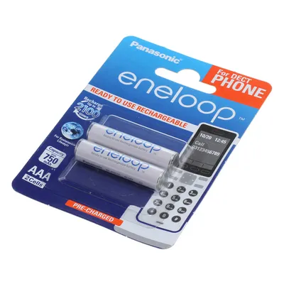 Produktbild von Panasonic BK-4MCCE/2DE, Akku, Blau, Weiß, 750 mAh, 1,2 V, AAA, Sichtverpackung