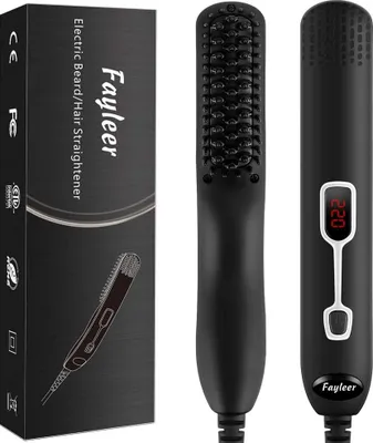 Produktbild von Schneller multifunktionaler Bartkamm - Bart-Styling-Eisen mit Temperaturmodi für Haarstyling - Schwarz