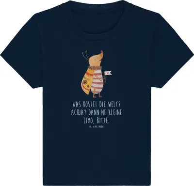 Produktbild von Mr. & Mrs. Panda Babyshirt Nachtfalter Fähnchen 0. - 6. Monat - French Navy - Geschenk, Lustige Sprüche, Baby  Shirt, Spruch Lustig, T-Shirt, Käfer, Niedlich, Oberteil