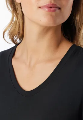 Produktbild von Schiesser Damen T-Shirt V-Ausschnitt Gr. 42 hellblau