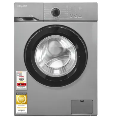 Produktbild von Exquisit Waschmaschine 6 kg schmal 42 cm | Energieklasse A | 1000 U/min | Sportprogramm | leise 76 dB | WA56110-021A inoxlook-az | Inoxlook - Grau