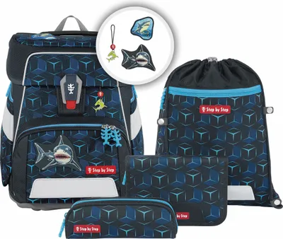 Zdjęcie produktu dla Step by Step Space Shine tornister 5-częściowy Shark Dexter granatowy
