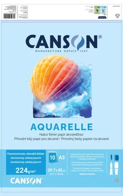 Obrázek produktu pro Canson akvarelový blok CP 224 g/m² A3 - 10 listů, lepený