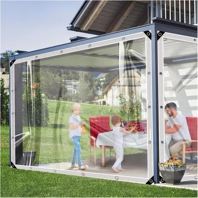 Obrázek produktu pro Průhledná PVC plachta BCBIG s oky 420g/m² 2x1m pro altán, balkon, zahradu