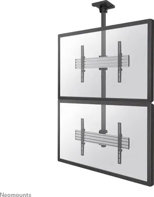 Produktbild von NeoMounts PRO Flat Screen Ceiling Mount - 1x2 (2 x vertical) / 32-55" / Black/silver