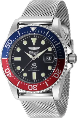 Obrázok produktu pre Invicta Pro Diver 48215 Pánske Hodinky - Quartz Hnutie - Nerezová Oceľ s Čiernym Ciferníkom - 42 mm
