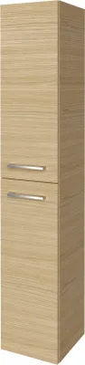 Produktbild von FACKELMANN Hochschrank B.STYLE / Badschrank mit gedämpften Scharnieren / Maße (B x H x T): ca. 30 x 162 x 31,6 cm / hochwertiger Schrank fürs Bad / Türanschlag Rechts / Korpus & Front: Braun hell