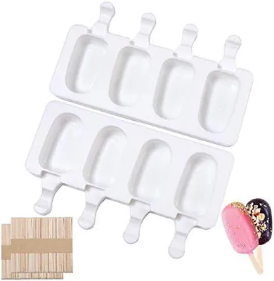 Produktbild von Eisformen Silikon Formen,Stieleisformen,BPA Frei Kuchen Eis am Stiel Backform, Popsicle Molds Set,Eiscreme form-Cake Pop Ice Lolly Mould Eis Selber Machen Dessertform