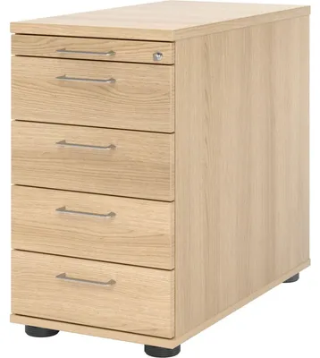 Produktbild von Standcontainer 80cm 4 Schub Schloss Bügelgriff Eiche