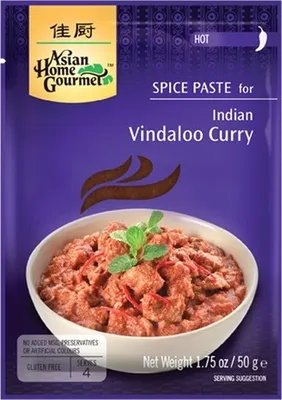 Produktbild von ASIAN HOME GOURMET Würzpaste für indisches Vindaloo Curry 50g | Indian Curry