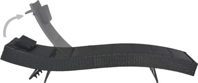 Produktbild von vidaXL Sonnenliege Poly Rattan und Textilene Schwarz