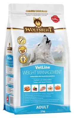 Produktbild von WOLFSBLUT VetLine Weight Management Trockenfutter 2 kg für Hunde mit Übergewicht, getreidefrei, Truthahn