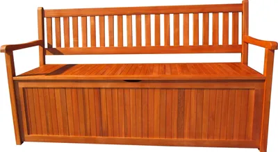 Produktbild von Truhenbank Holzbank Gartenbank 3 Sitzer geölt