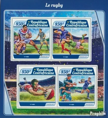 Produktbild von Briefmarken Zentralafrikanische Republik 2017 Mi 7180-7183 Kleinbogen (kompl. Ausgabe) postfrisch Rugby