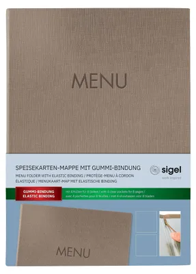 Imagen del producto de sigel SM210, carpeta para menús sigel MENU, formato DIN A4, color beige