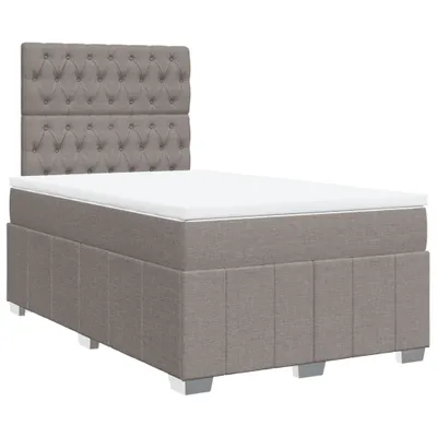 Zdjęcie produktu dla vidaXL Łóżko sprężynowe z materacem Taupe 120x190 cm tkanina