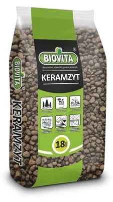 Produktbild von Biovita Blähton, Tongranulat 8-16mm, 18L Keramsit, Pflanzton, Drainage, Pflanzgranulat, Hydrokultur, Zimmerpflanzen, Garten