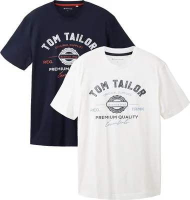 Produktbild von TOM TAILOR Logo T-Shirt 2er Set Größe: S