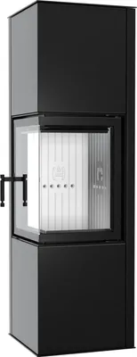 Produktbild von Hitze Siga Kamin Eckkamin schwarz Brennkammer weiss  Türgriff links