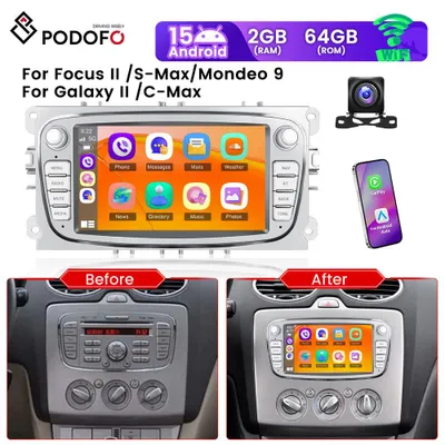 Immagine prodotto di Autoradio Android 15 - Radio multimediale - Autoradio - Sistema di navigazione - Radio touchscreen - Schermo HD da 7 pollici