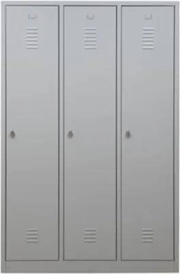 Produktbild von Garderobenspind Camel | 3-Fächer| HxBxT 180x119x50 cm | Vorhängeschloss | Grau