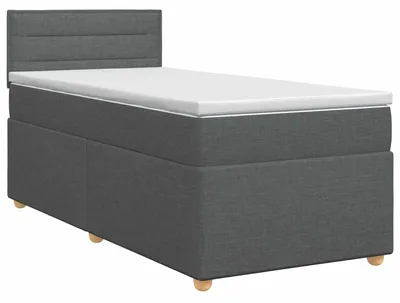 Immagine prodotto di vidaXL Letto a molle con materasso grigio scuro 90 x 190 cm in tessuto