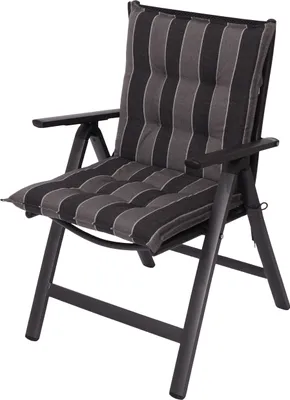 Produktbild von Sun Garden Polsterauflage "Sylt" Niedriglehner 4er Set / 20540-610 grau-gestreift