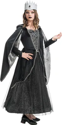 Produktbild von Dunkle Königin Kostüm "Dark Queen" für Mädchen | Schwarz Silber Größe: 140