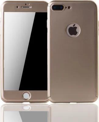 Produktbild von Handyhülle Schutzhülle für Apple iPhone 7 Plus Full Case Cover Displayschutz 360 Gold
