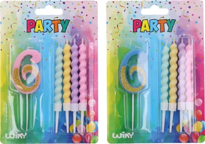 Produktbild von Partykerze Nummer 6 + 4 Kerzen