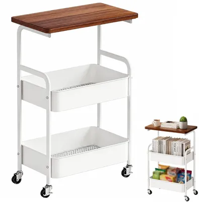 Immagine prodotto di Carrello di servizio con ruote - Carrello da cucina a 3 ripiani, ideale per spazi ridotti