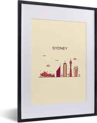 Produktbild von MuchoWow® MuchoWow® Gerahmtes Poster Sydney - Skyline - Australien 30x40 cm - Poster mit zchwarzem Bilderrahmen - Wandposter Schlafzimmer