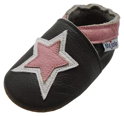Obrázek produktu pro Mejale, unisexní boty pro kojence, první boty pro chůzi, tmavě šedé s růžovými hvězdičkami, velikost 19/20