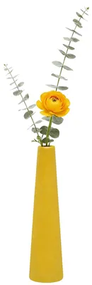 Keramik-Knopfvase, Kegelform, gelb, 21,7 cm, für Einzelblumen