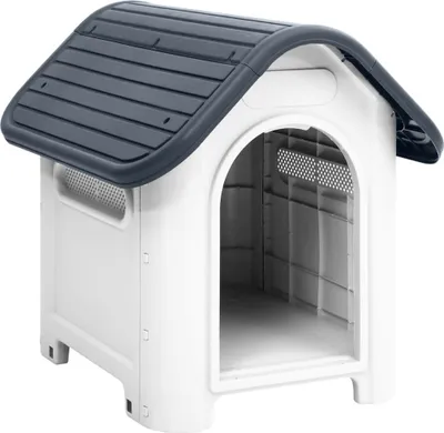 Produktbild von Hundehütte Grau 59x75x66 cm Polypropylen