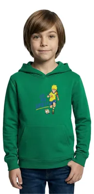 Produktbild von Spreadshirt Teufelskicker Auf Ins Spiel Kinder Hoodie, M (7/8 Jahre), Kelly Green