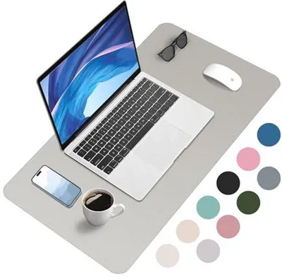 Productafbeelding van Waterdichte Antislip Bureauonderlegger - Grote Muismat voor Kantoor en Thuis, 80 x 40 cm, Grijs