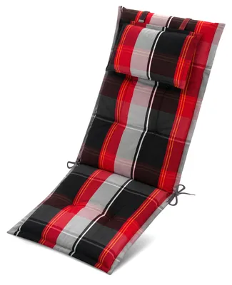 Produktbild von Beautissu Premium Hochlehnerauflage 120x50x7cm, Schwarz-Rot-Weiß-Kariert