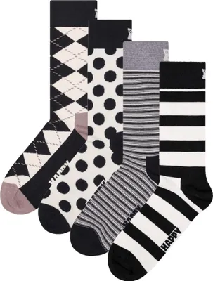 Produktbild von Happy Socks 4er Pack Uni Socken - Geschenkbox, Classics, gemischte Farben Black And White Socks 36-40