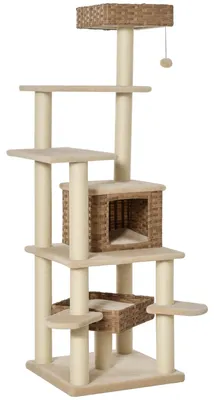 Immagine prodotto di PawHut: Albero per gatti con rifugio, multistrato, in rattan, per gatti