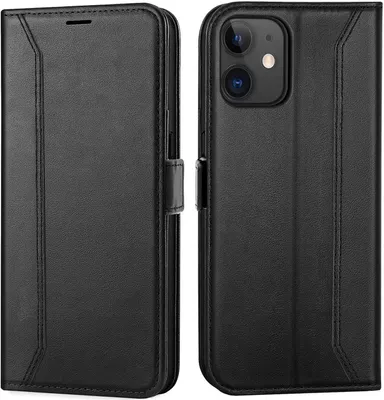 Produktbild von Conie RFID Klapp Tasche für iPhone 11 Kartenfach Hülle Rundumschutz in Schwarz