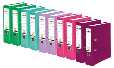Produktbild von FALKEN 10x PP-Color Ordner 8cm breit DIN A4 5 Pastellfarben sortiert