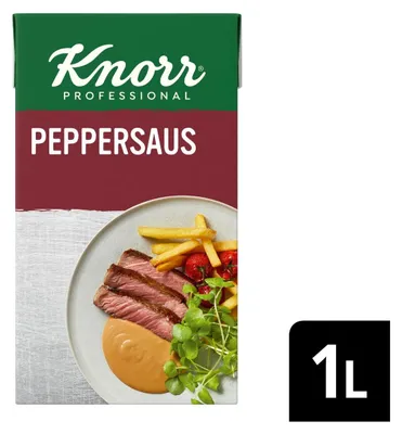 Produktbild von Knorr Bruine Peper Saus 1000g – Würzige braune Pfeffersauce für Fleischgerichte