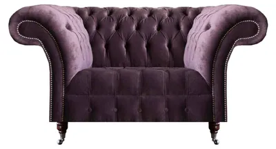 Produktbild von Lila Chesterfield Textil Dreisitzer Moderne Wohnzimmer 3-Sitzer Couch
